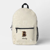 Customizable Elegant Baroque Monogram B Backpack プリントバックパック (正面)