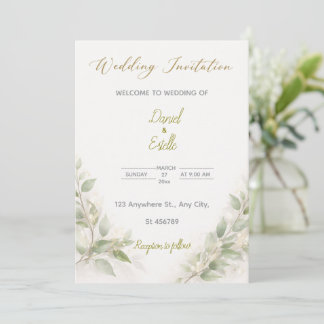 Customizable Elegant Minimal Wedding Invitation   招待状