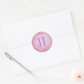 Customizable Elegant Pink Watercolour Round Frame ラウンドシール (封筒)
