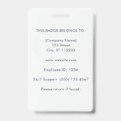 Customizable Employee Photo ID Card Logo - Navy  バッジ (裏面)