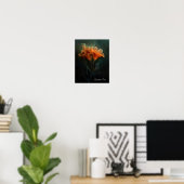 Customizable Ethereal Orange Flower Poster ポスター (ホームオフィス)