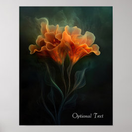 Customizable Ethereal Orange Flower Poster ポスター