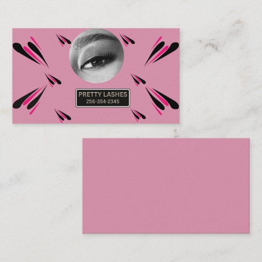 Customizable Eyelash Extension Gold Makeup Card 名刺 (正面/裏面)