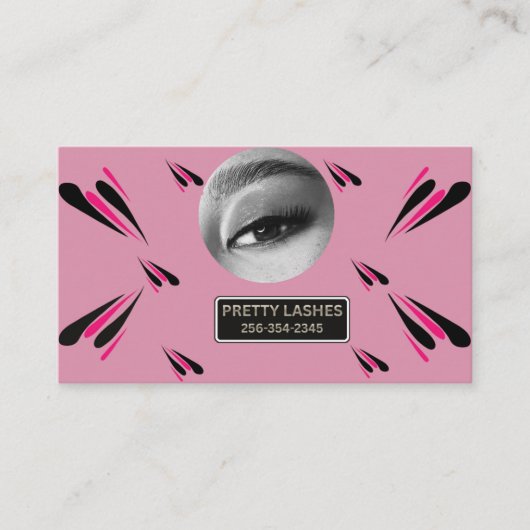 Customizable Eyelash Extension Gold Makeup Card 名刺 (正面)
