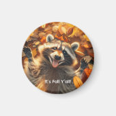 Customizable Fall Silly Raccoon  マグネット (正面)