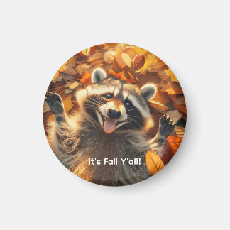 Customizable Fall Silly Raccoon  マグネット