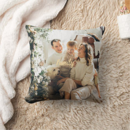 Customizable Family Holiday Throw Pillow For Decor クッション