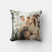 Customizable Family Holiday Throw Pillow For Decor クッション (正面)