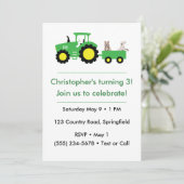 Customizable Farm Tractor Birthday Invitation 招待状 (スタンド正面)