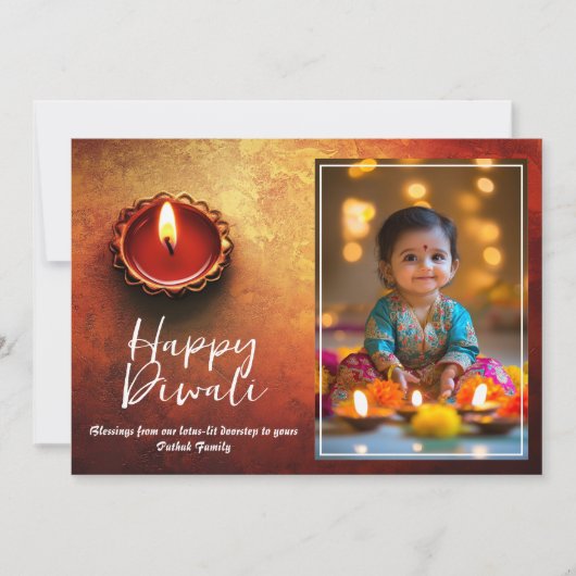 Customizable  Festival of Lights & Smiles 招待状 (正面)