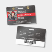 Customizable Firefighter Fire Department Employee バッジ (正面＆裏面)