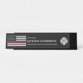 Customizable Firefighter Fire Department Logo デスクネームプレート (正面)