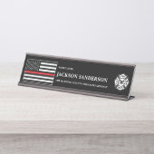 Customizable Firefighter Fire Department Logo デスクネームプレート (正面)