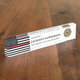 Customizable Firefighter Fire Department Logo デスクネームプレート