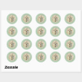 Customizable Floral Easter Cross ラウンドシール (シート)
