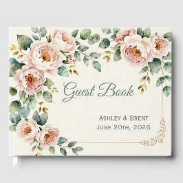 Customizable Floral Wedding Guest Book ゲストブック
