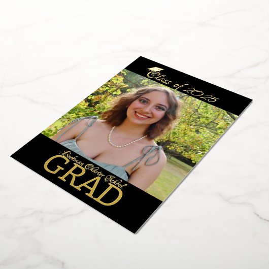 Customizable Foil Graduation Invitation 箔招待状 (回転した状態)