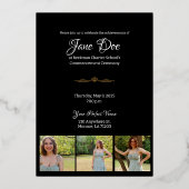 Customizable Foil Graduation Invitation 箔招待状 (裏面)