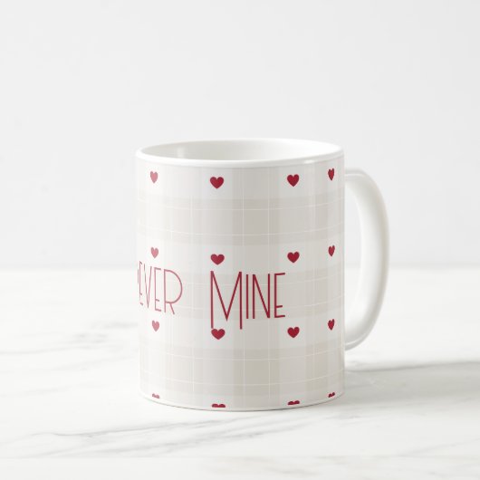 Customizable Forever Mine Romantic Heart Pattern  コーヒーマグカップ (正面右)