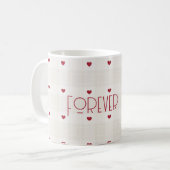 Customizable Forever Mine Romantic Heart Pattern コーヒーマグカップ (正面左)