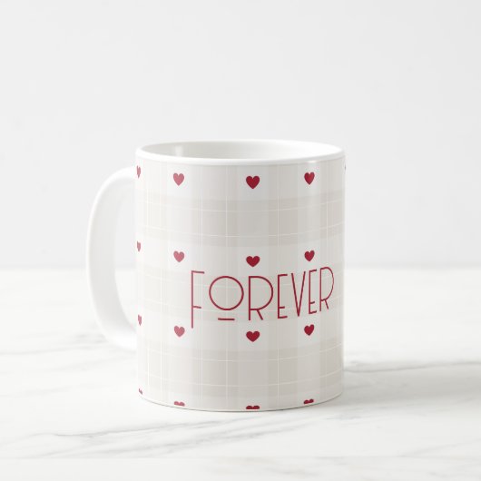 Customizable Forever Mine Romantic Heart Pattern  コーヒーマグカップ (正面左)