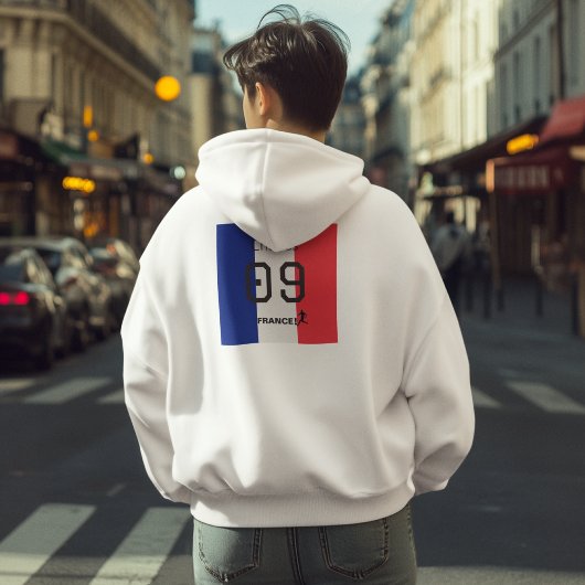 Customizable France Flag Soccer Personalized  パーカ