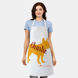 Customizable French Bulldog Pastel Orange Frenchie エプロン