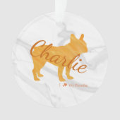 Customizable French Bulldog Pastel Orange Frenchie オーナメント (正面)