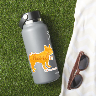 Customizable French Bulldog Pastel Orange Frenchie シール