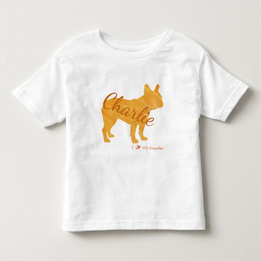 Customizable French Bulldog Pastel Orange Frenchie トドラーTシャツ (正面)