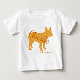 Customizable French Bulldog Pastel Orange Frenchie ベビーTシャツ