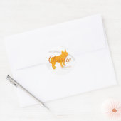 Customizable French Bulldog Pastel Orange Frenchie ラウンドシール (封筒)