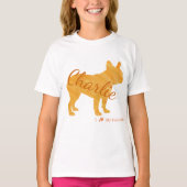 Customizable French Bulldog Pastel Orange Frenchie Tシャツ (正面)