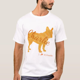 Customizable French Bulldog Pastel Orange Frenchie Tシャツ