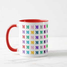 Customizable Fun Colorful Kids Monogram  マグカップ