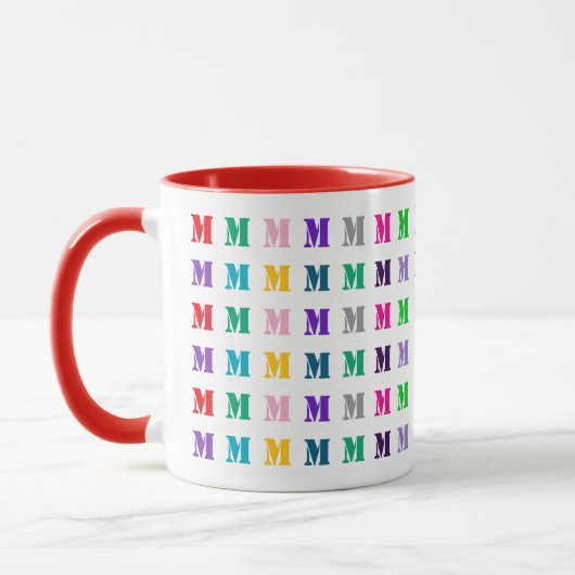 Customizable Fun Colorful Kids Monogram  マグカップ (左)