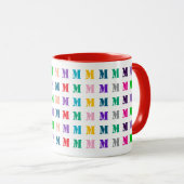 Customizable Fun Colorful Kids Monogram  マグカップ (正面右)
