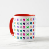 Customizable Fun Colorful Kids Monogram  マグカップ (正面左)