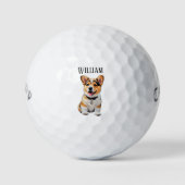 Customizable Fun Corgi Golf Balls Dog Lovers Gift ゴルフボール (正面)