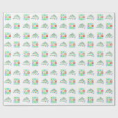 Customizable Fun Squares and Christmas Tree Gift ラッピングペーパー (フラット)