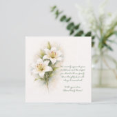 Customizable Funeral White Lily Thank You Card サンキューカード (スタンド正面)