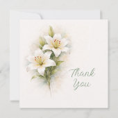 Customizable Funeral White Lily Thank You Card サンキューカード (裏面)
