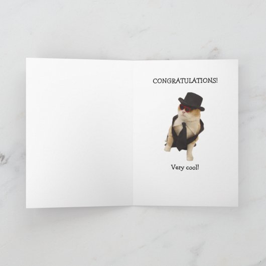 Customizable Funny Cat High School Graduation カード (内部)