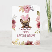 Customizable Funny Frenchie Easter Greeting Card カード (正面)