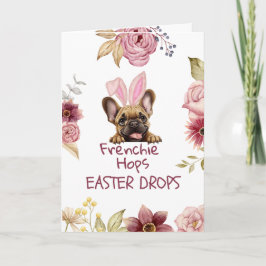 Customizable Funny Frenchie Easter Greeting Card カード