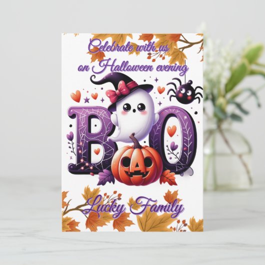 Customizable Funny Halloween card 招待状 (スタンド正面)