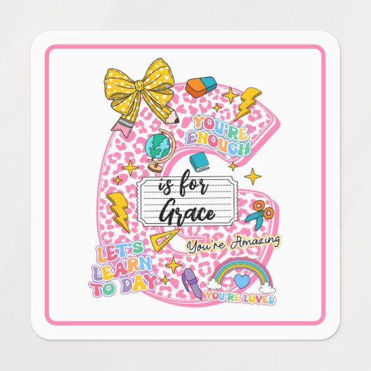 Customizable “G is for” Alphabet Art – Inspiration ラベル (デザイン1)