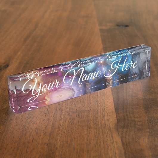 Customizable Galaxy Design デスクネームプレート (側面)