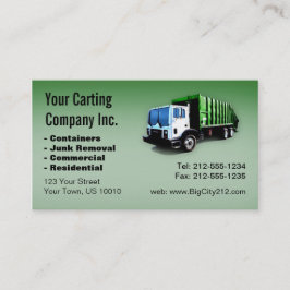 CUSTOMIZABLE Garbage Truck Carting Company 名刺