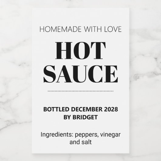 Customizable Generic Hot Sauce  ワインラベル (シングルラベル)